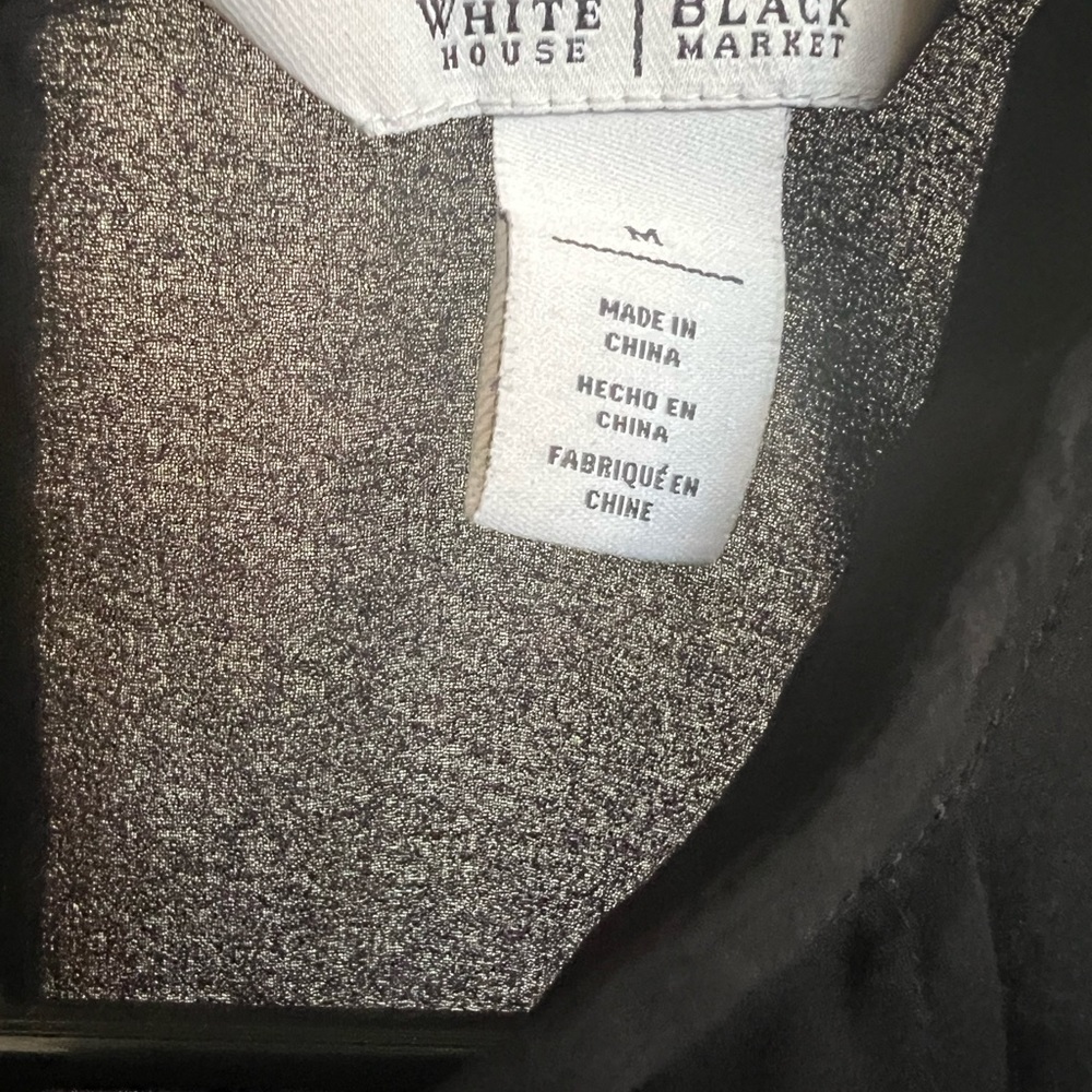 White House Black Market Asymmetrical Draped Sleeveless Blouse - Size Medium - Picture 4 of 4